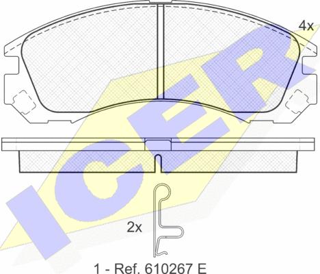 Icer 181358 - Тормозные колодки, дисковые, комплект www.autospares.lv