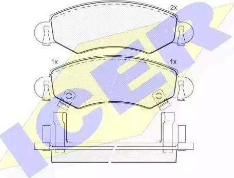 Icer 181368 - Bremžu uzliku kompl., Disku bremzes www.autospares.lv