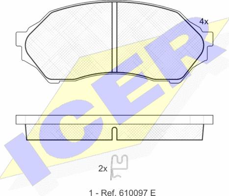 Icer 181309 - Bremžu uzliku kompl., Disku bremzes www.autospares.lv