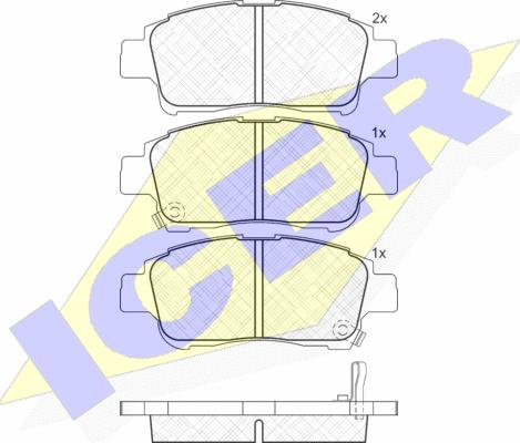 Icer 181304 - Brake Pad Set, disc brake www.autospares.lv