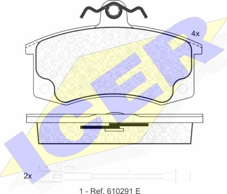 Icer 181308 - Bremžu uzliku kompl., Disku bremzes www.autospares.lv