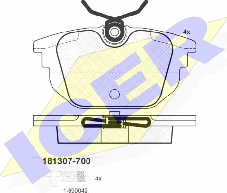 Icer 181307-700 - Brake Pad Set, disc brake www.autospares.lv