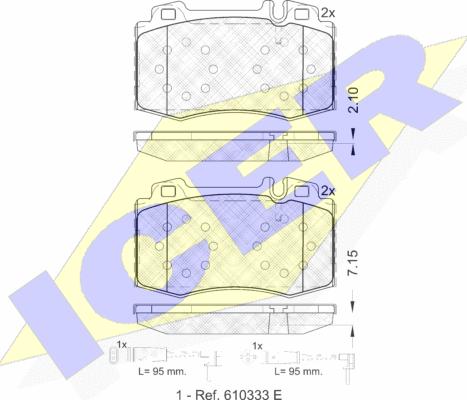 Icer 181389-203 - Bremžu uzliku kompl., Disku bremzes www.autospares.lv