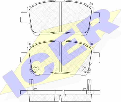 Icer 181386 - Bremžu uzliku kompl., Disku bremzes autospares.lv