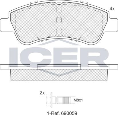 Icer 181388e1 - Bremžu uzliku kompl., Disku bremzes www.autospares.lv