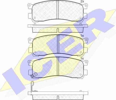 Icer 181382 - Bremžu uzliku kompl., Disku bremzes autospares.lv