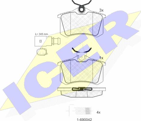 Icer 181387-203 - Brake Pad Set, disc brake www.autospares.lv