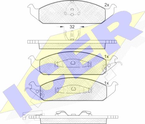 Icer 181339 - Bremžu uzliku kompl., Disku bremzes www.autospares.lv