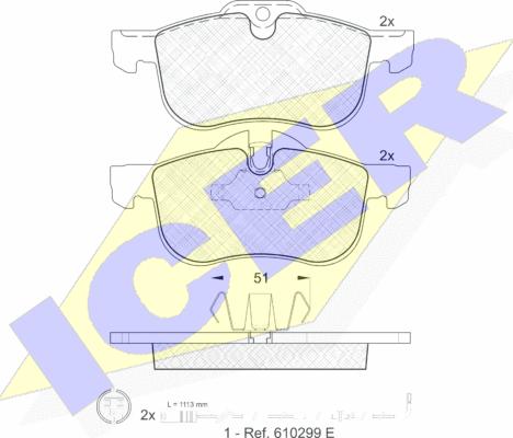 Icer 181335-203 - Bremžu uzliku kompl., Disku bremzes www.autospares.lv