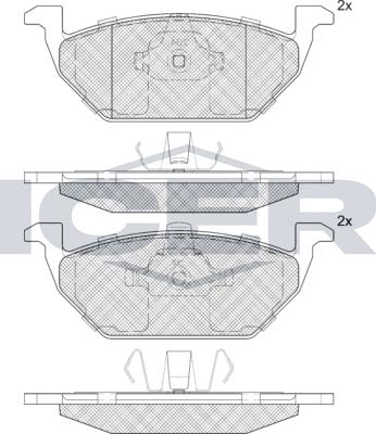 Icer 181338e1 - Brake Pad Set, disc brake www.autospares.lv