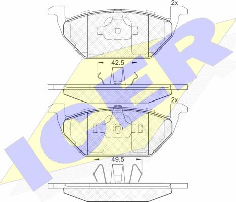 Icer 181338 - Тормозные колодки, дисковые, комплект www.autospares.lv