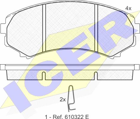 Icer 181374 - Brake Pad Set, disc brake www.autospares.lv