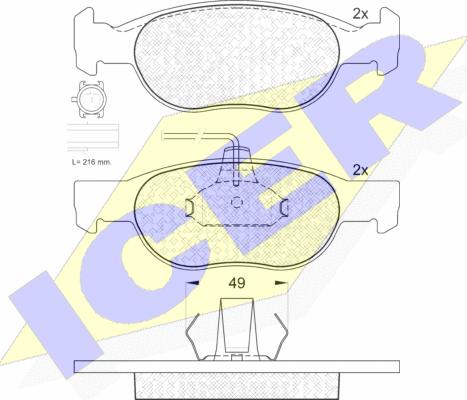 Icer 181376 - Bremžu uzliku kompl., Disku bremzes www.autospares.lv