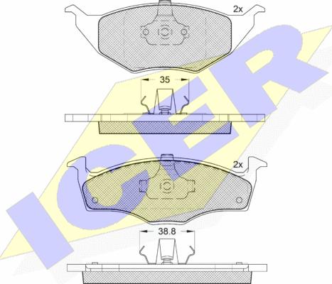 Icer 181373-400 - Bremžu uzliku kompl., Disku bremzes www.autospares.lv