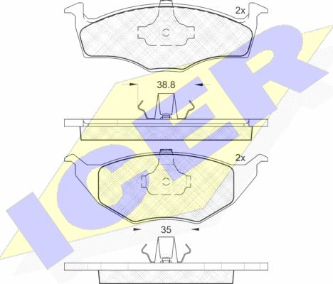 Icer 181373 - Bremžu uzliku kompl., Disku bremzes www.autospares.lv