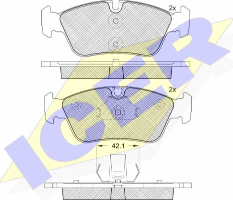 Icer 181295-396 - Bremžu uzliku kompl., Disku bremzes www.autospares.lv