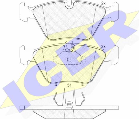 Icer 181296 - Brake Pad Set, disc brake www.autospares.lv