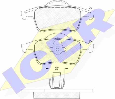 Icer 181298 - Brake Pad Set, disc brake www.autospares.lv