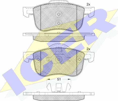 Icer 181297-203 - Bremžu uzliku kompl., Disku bremzes www.autospares.lv