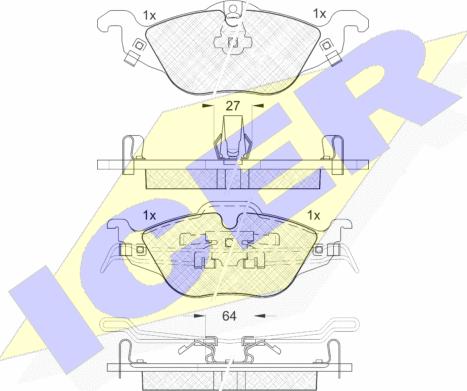 Icer 181249 - Bremžu uzliku kompl., Disku bremzes www.autospares.lv