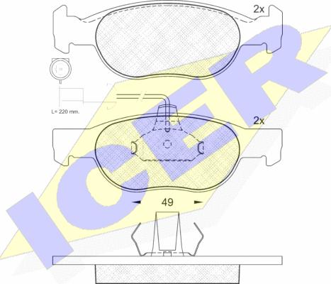 Icer 181242 - Тормозные колодки, дисковые, комплект www.autospares.lv