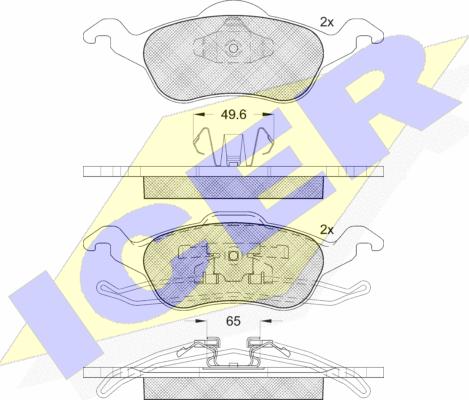 Icer 181264 - Bremžu uzliku kompl., Disku bremzes www.autospares.lv