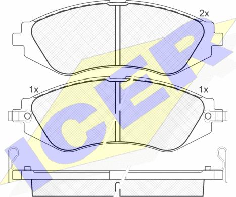 Icer 181263 - Bremžu uzliku kompl., Disku bremzes autospares.lv