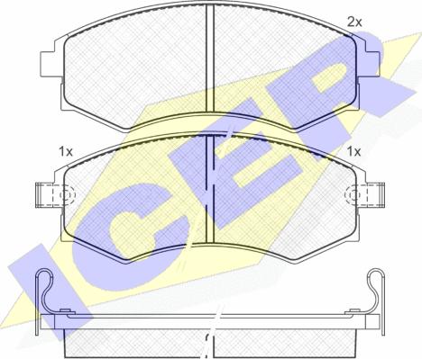 Icer 181267 - Bremžu uzliku kompl., Disku bremzes autospares.lv