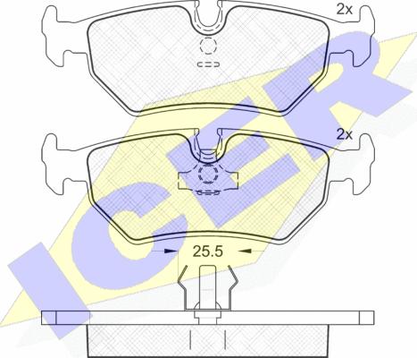 Icer 181214 - Bremžu uzliku kompl., Disku bremzes www.autospares.lv