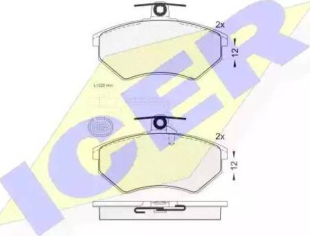 Icer 181216 - Bremžu uzliku kompl., Disku bremzes www.autospares.lv