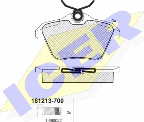 Icer 181213-700 - Тормозные колодки, дисковые, комплект www.autospares.lv