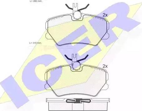 Icer 181285 - Bremžu uzliku kompl., Disku bremzes www.autospares.lv