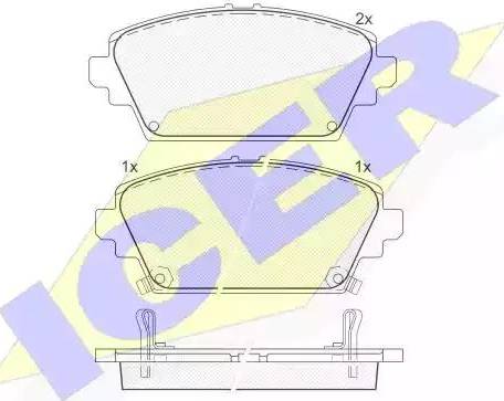 Icer 181286 - Bremžu uzliku kompl., Disku bremzes www.autospares.lv