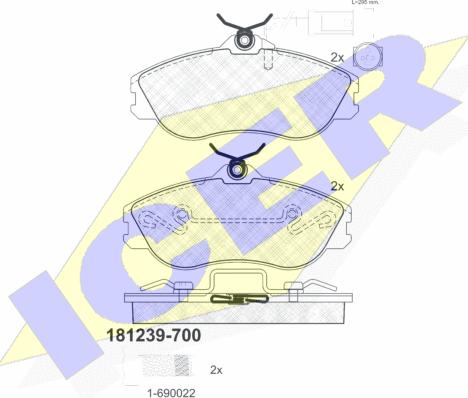 Icer 181239-700 - Тормозные колодки, дисковые, комплект www.autospares.lv