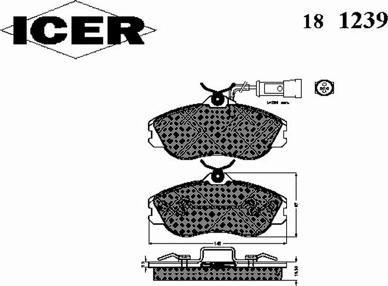 Icer 181239 - Тормозные колодки, дисковые, комплект www.autospares.lv