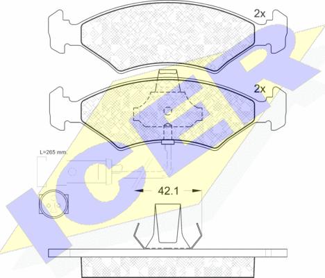 Icer 181230 - Brake Pad Set, disc brake www.autospares.lv