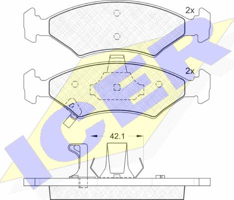 Icer 181231 - Bremžu uzliku kompl., Disku bremzes autospares.lv