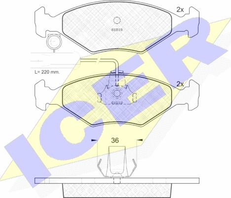 Icer 181226 - Bremžu uzliku kompl., Disku bremzes www.autospares.lv