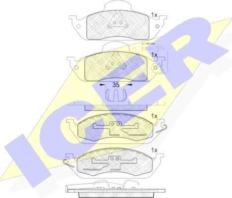 Icer 181276 - Bremžu uzliku kompl., Disku bremzes www.autospares.lv