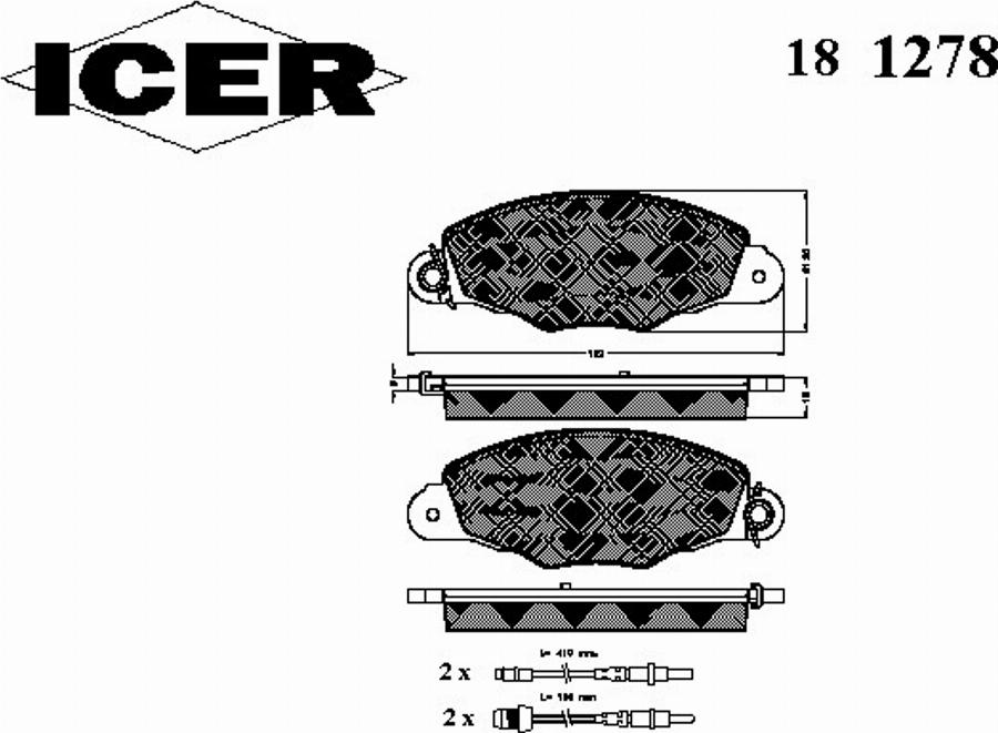 Icer 181278 - Тормозные колодки, дисковые, комплект www.autospares.lv