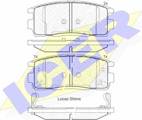 Icer 181799 - Тормозные колодки, дисковые, комплект www.autospares.lv