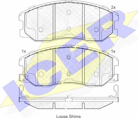 Icer 181798 - Тормозные колодки, дисковые, комплект www.autospares.lv