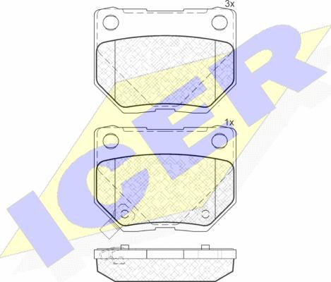 Icer 181749 - Bremžu uzliku kompl., Disku bremzes autospares.lv