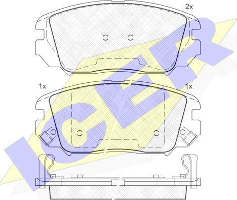 Icer 181745 - Bremžu uzliku kompl., Disku bremzes www.autospares.lv