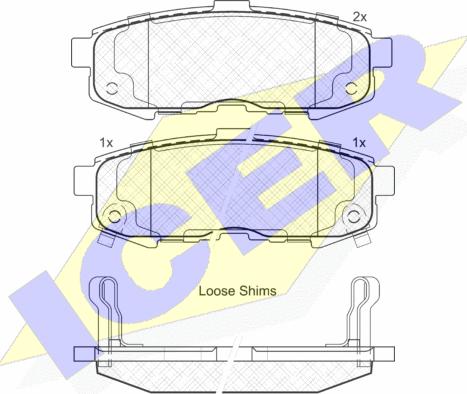 Icer 181742 - Bremžu uzliku kompl., Disku bremzes www.autospares.lv