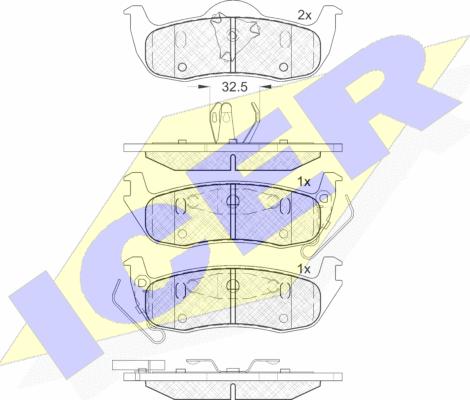 Icer 181766 - Bremžu uzliku kompl., Disku bremzes www.autospares.lv