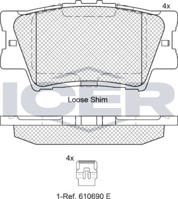 Icer 181761-203 - Bremžu uzliku kompl., Disku bremzes www.autospares.lv