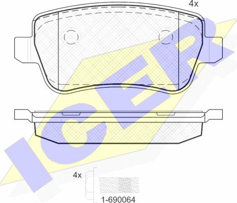 Icer 181763 - Тормозные колодки, дисковые, комплект www.autospares.lv