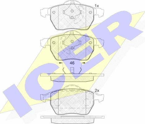 Icer 181767 - Bremžu uzliku kompl., Disku bremzes www.autospares.lv