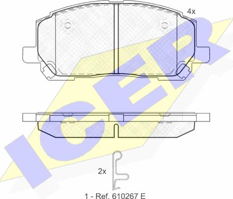 Icer 181705 - Bremžu uzliku kompl., Disku bremzes www.autospares.lv